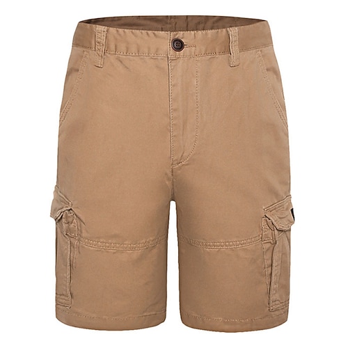 

Homens Bermuda Cargo Shorts de Trilha Bolso com aba Tecido Conforto Respirável Ao ar livre Diário Para Noite 100% Algodão Moda Casual Cáqui