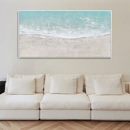  Peinture à l'huile faite à la main toile art mural décoration paysage marin abstrait peinture plage océan pour la décoration intérieure roulé sans cadre peinture non étirée