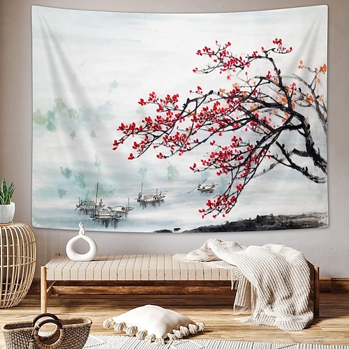 

Anime estético tapeçaria pendurada arte da parede estilo japonês chinês grande tapeçaria mural decoração fotografia pano de fundo cobertor cortina casa quarto sala de estar decoração