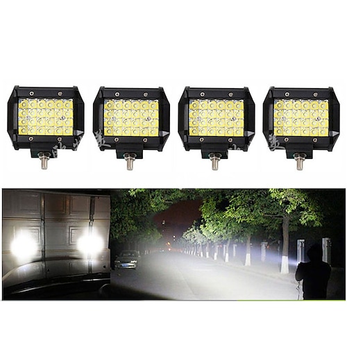 

1/2/4 Uds. Barra de luces led de 4 pulgadas luz de trabajo led 72w 7200lm 6000k luz blanca con soporte