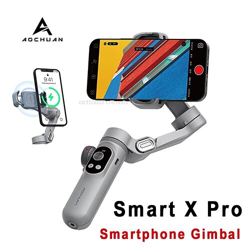 

AOCHUAN Smart X Pro 3 Axis Smartphone Gimbal Foldable Stabilizer Focus Wheel Fill Light For Phone iphone samsung huawei