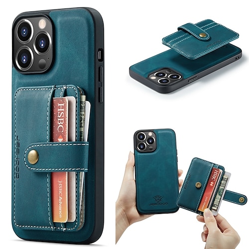 

telefone Capinha Para Apple Capa traseira iPhone 14 Pro Max Plus 13 12 11 Mini X XR XS 8 7 Moldura Anti-Choque Slots de suporte de cartão Retro Cor Sólida TPU PC Couro PU