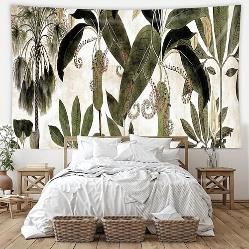 

Tapiz colgante de plantas tropicales, arte de pared, tapiz grande, mural, decoración, fotografía, telón de fondo, manta, cortina, hogar, dormitorio, sala de estar, decoración