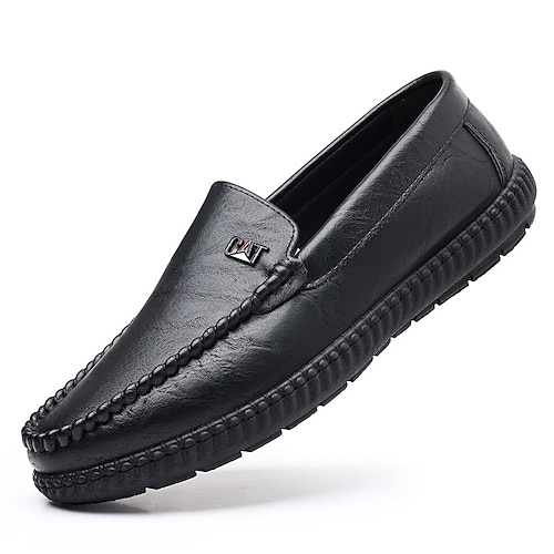 

Homens Mocassins e Slip-Ons Mocassim Casual Ao ar livre Diário Caminhada Couro Sintético Respirável Preto Marron Verão Primavera