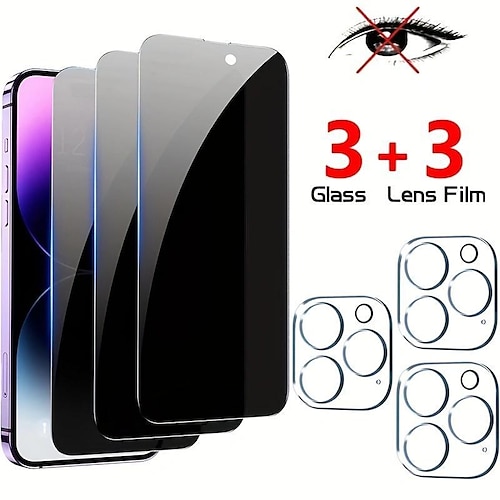 

15.24 Cm 1 3 Privacy Glasses 3 Lens Glasses Film Full Coverage Privacy Protection Screen Tempered Glass Protector For Apple IPhone 14/14 Pro/14 Pro Max/14 Plus 11 12 13 14 PRO MAX ProMax/13Pro 14P