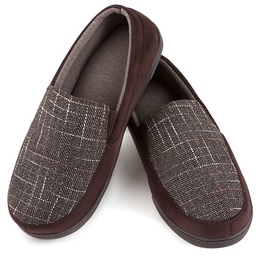 

Homme Mocassins et Slip On Chaussures de confort Classique Décontractées Extérieur du quotidien Marche Coton Tartan bleu Plaid marron carreaux gris Eté Printemps