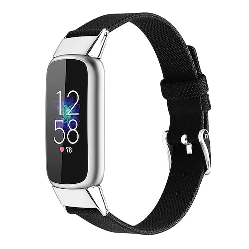 

Correa de Smartwatch Compatible con Fitbit Luxe Lienzo Reloj inteligente Correa Ajustable Mujeres Hombres Bucle en Solo Loop Reemplazo Pulsera