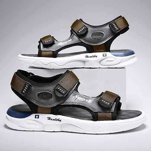 

Men's Sandals Fashion Sandals Casual Beach Daily Beach Synthetics Breathable Black Gray Summer