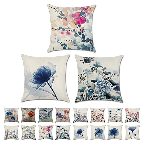 

Vintage Style Pillow Cover 1PC Floral Soft Decorative Square Cushion Case Pillowcase for Bedroom Livingroom Sofa Couch Chair