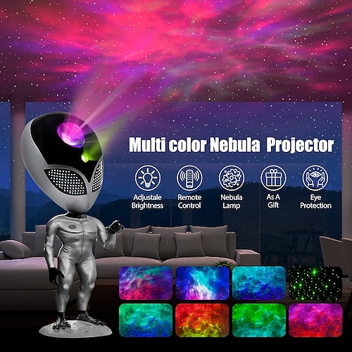 

Sprechendes Nachtlicht Sternenprojektor Valktech Galaxy Projektor für Schlafzimmer Lichtprojektor mit Aliens Wiederholungsfunktion 8 Farben Schlaflicht für Wohnkultur Deckenparty
