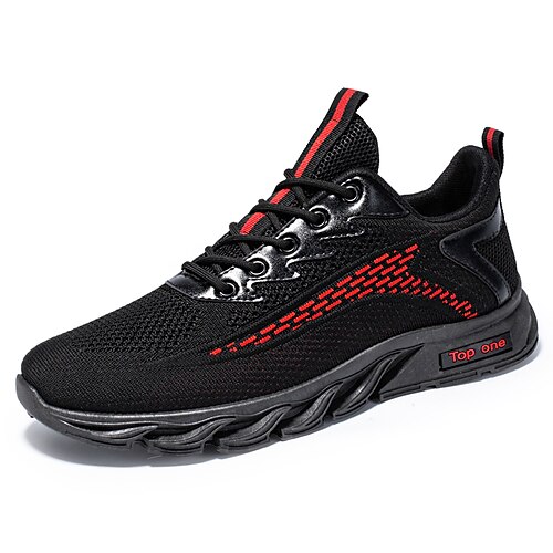 

Homens Tênis Sapatos Flyknit Casual Diário Corrida Tecelagem voadora Respirável Branco e Preto Preto / Vermelho Azul Verão Primavera