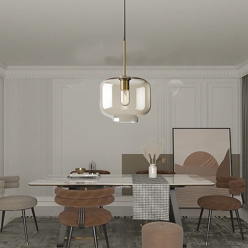 2025年 ペンダントライト 20 cm シングルデザイン ガラス 電気メッキ
