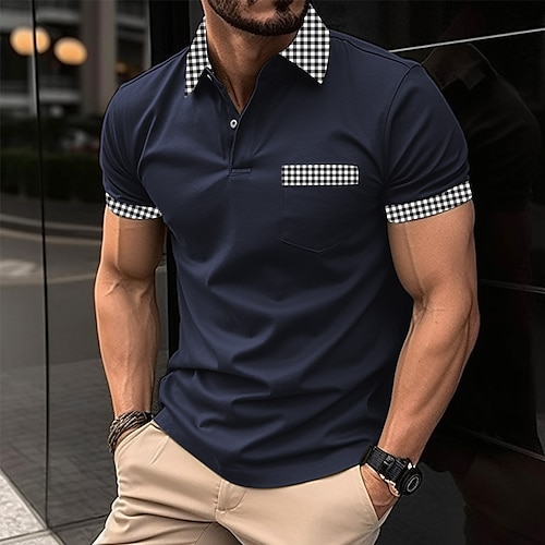 

Homme POLO Tee Shirt Golf Casual Vacances Revers Classique Manche Courte Mode basique Bloc de couleur Bouton Eté Standard Noir Blanche bleu marine Kaki Gris POLO