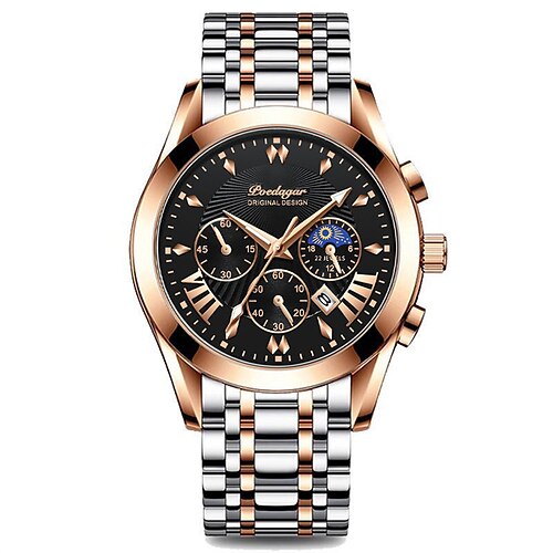 

Poedagar mode date quartz hommes montres top marque de luxe mâle horloge sport hommes montre-bracelet mode étanche lumineux homme montre