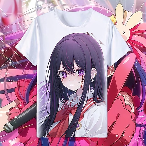 

Oshi no Ko Hoshino Ai Japonesa/Curta Anime Arte Gráfica Camiseta Para Homens Mulheres Unisexo Adulto Impressão 3D 100% Poliéster Casual / Diário