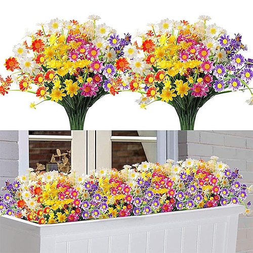 

1PC Artificial Flowers Daisy Plastic Plants Home Decoration Window Outdoor Plastic Flowers