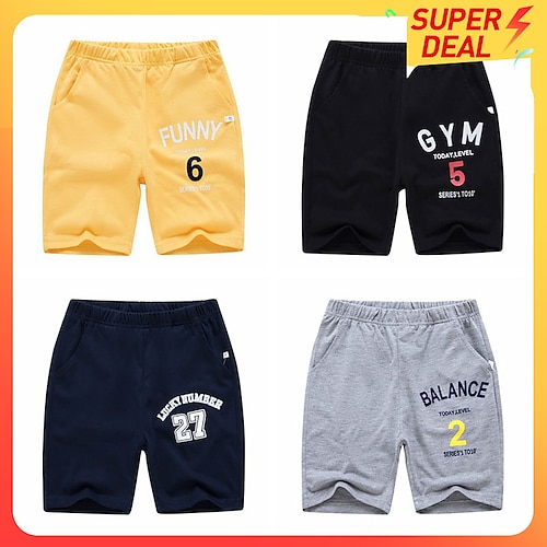 

Kids Boys Shorts Solid Color Soft Shorts School Cotton Adorable Daily 7-13 Years