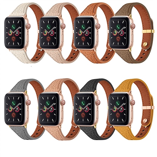 

Lederband Kompatibel mit Apple Watch Armband 38mm 40mm 41mm 42mm 44mm 45mm 49mm Metallverschluss Verstellbar Frauen Männer Leder Ersatzarmband für iwatch Series Ultra 8 7 6 5 4 3 2 1 SE