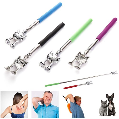 

Telescoping Back Scratcher - Cute Cat Claw Back Scratchers - Portable Extendable Backscratcher with Rubber Handles