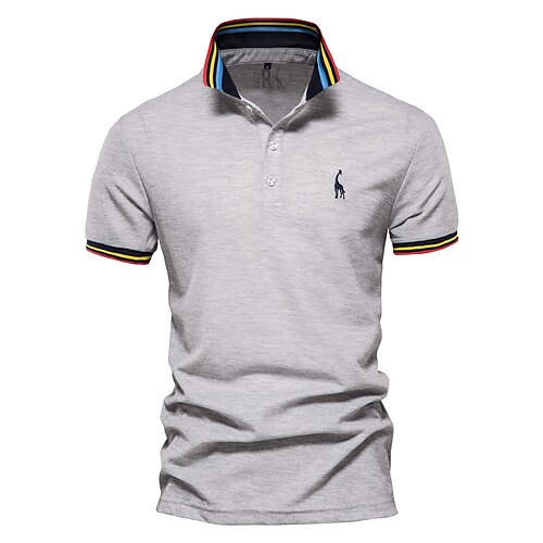 

Homens Camisa polo de caminhada Camisa de golfe Pólo de botões Respirável Macio Manga Curta Blusas Normal Côr Sólida Verão Primavera Golfe Exterior