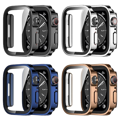 

Watch Case with Screen Protector Compatible with Apple Watch Ultra 49mm / Series 8 7 41mm 45mm / Series 6 5 4 SE 40mm 44mm Scratch Resistant All Around Protective Shockproof Tempered Glass Watch Cover
