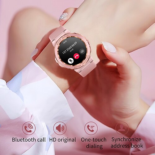 

696 MK60 Reloj inteligente 1.2 pulgada Smartwatch Reloj elegante Bluetooth Podómetro Recordatorio de Llamadas Seguimiento del Sueño Compatible con Android iOS Mujer Llamadas con Manos Libres