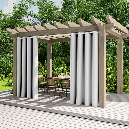 

2 Paneele Outdoor-Vorhänge, wasserdicht, für Hochzeiten im Innenbereich, Terrasse, dicke Sichtschutz-Ösenvorhänge für Hochzeitsschlafzimmer, Wohnzimmer, Veranda, Pergola, Cabana