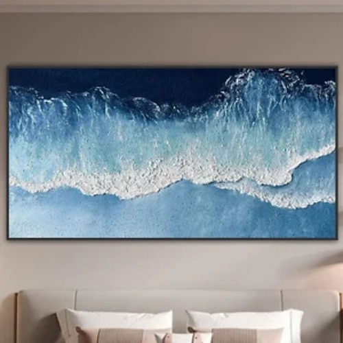  Peinture à l'huile faite à la main toile art mural décoration paysage marin abstrait peinture plage océan pour la décoration intérieure roulé sans cadre peinture non étirée