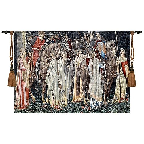 

Gobelin Aubusson Tapisserie Wandbehang The Accolade BW Weave Wohnzimmer Schlafzimmer Dekoration (ohne Stock und Quasten)