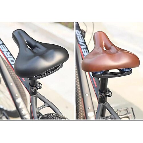 

selle de vélo/siège de vélo respirant doux confortable professionnel pu cuir éponge cyclisme vélo de route vide coussin de siège en plastique coussin de fesses creux étanche amortisseur pu selle