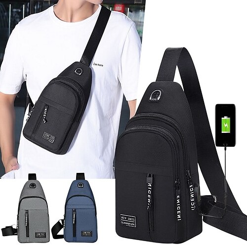 

Casual Men's Chest Bag Business Slant Crossbody Shoulder Bag Messenger Bag Nylon Canvas Fashion Waist Bag Outdoor Sports Brand Shoulder Bag