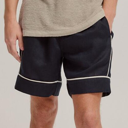 

Men's Shorts Summer Shorts Drawstring Side Stripe Elastic Waist Plain Comfort Breathable Short Casual Daily Holiday Sports Fashion Black