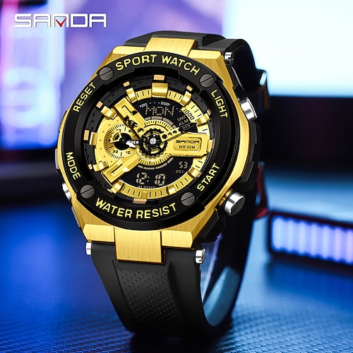 

sanda hommes numérique montre à quartz montre sports de plein air mode montre-bracelet lumineux chrono chronomètre réveil calendrier tpu montre mâle femelle horloge