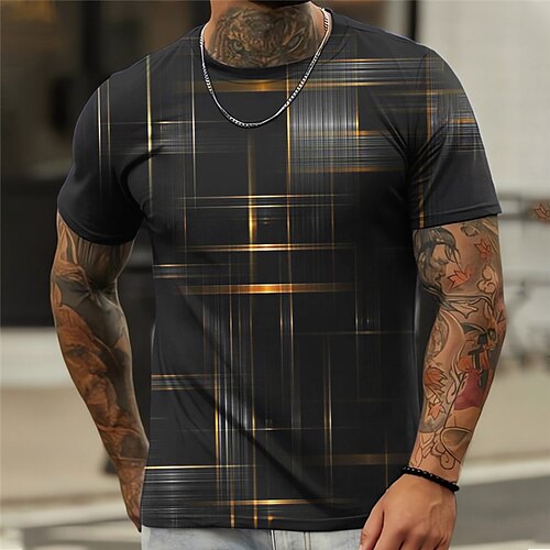 

Homens Camiseta Gráfico Xadrez Gola Redonda Roupa Impressão 3D Ao ar livre Diário Manga Curta Imprimir Moda Designer Vintage