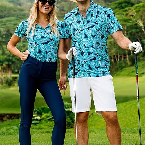 

Homens Mulheres polo combinando Camisa polo de caminhada Camisa de golfe Respirável Secagem Rápida Macio Manga Curta Blusas Normal Estampado Verão Primavera Treino de Ginástica Golfe Badminton