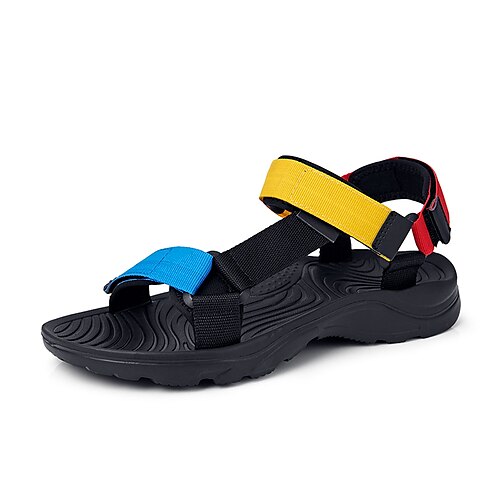 

Herren Sandalen Hausschuhe Slippers Modische Sandalen Strandpantoffeln Brautkleider schlicht Strand Design Täglich Leinwand Atmungsaktiv Schwarzgrau Schwarz Regenbogen Farbblock Sommer Frühling