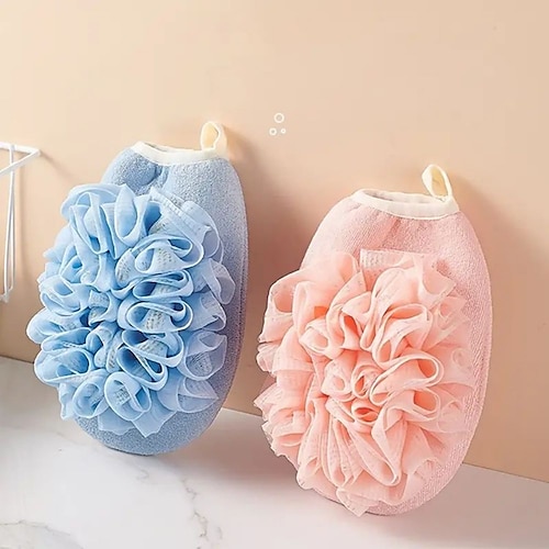 

serviette de bain fleur de bain deux-en-un double face double usage ne fait pas mal à la peau serviette de bain filé dos doux frottant bain gants de bain