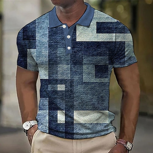 

Hombre polo gofrado Polos con botones Polo de solapa POLO Camiseta de golf Bloque de color Estampados Geometría Cuello Vuelto Azul-Verde Vino Azul Piscina Morado Marrón Exterior Calle Manga Corta