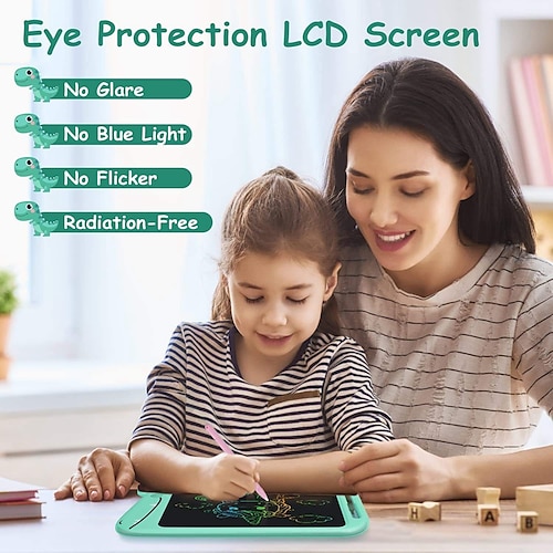 

Tablet de escrita lcd de 10 polegadas para crianças, prancheta de desenho colorida, brinquedos educativos de dinossauros para meninos, meninas, 3,4,5,6,8 anos