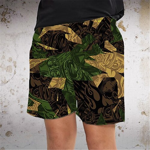 

kids boys camo shorts graphic active outdoor 3-12 años verano amarillo