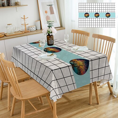 

pano de mesa jacquard de verificação de estilo simples para decoração de sala de jantar de cozinha