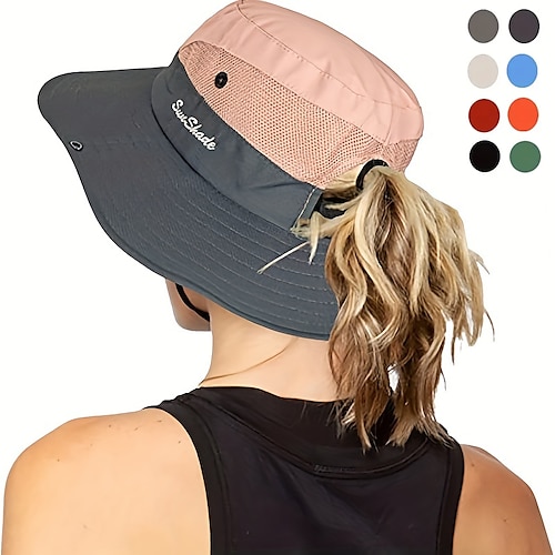 

Women's Sun Hat Fishing Hat Hiking Hat Mesh Wide Brim Outdoor Waterproof UPF50 Breathable Quick Dry Hat Nylon Yellow Pink Red for Fishing Climbing Beach