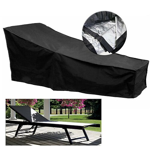 

Funda para tumbona de patio, impermeable, resistente a la intemperie, para exteriores, 210d Oxford recubierta con bolsillos de aire y cordón para un ajuste cómodo