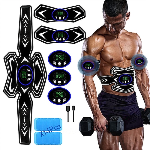 

EMS pulse fitness instrument charging model eight modes 9 gears fitness muscle abdominal muscle paste massage belt