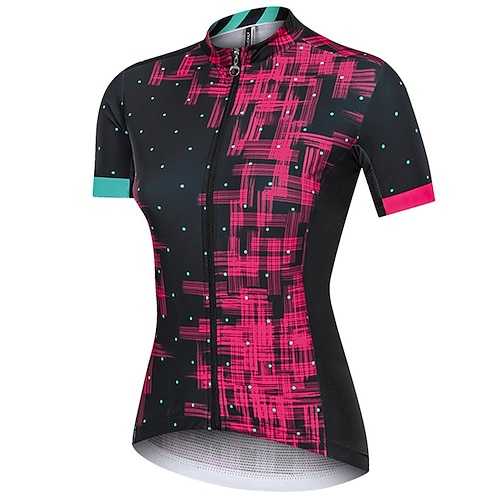 

21Grams Mulheres Camisa para Ciclismo Manga Curta Moto Blusas com 3 bolsos traseiros Ciclismo de Montanha Ciclismo de Estrada Respirável Secagem Rápida Pavio Humido Tiras Refletoras Rosa claro