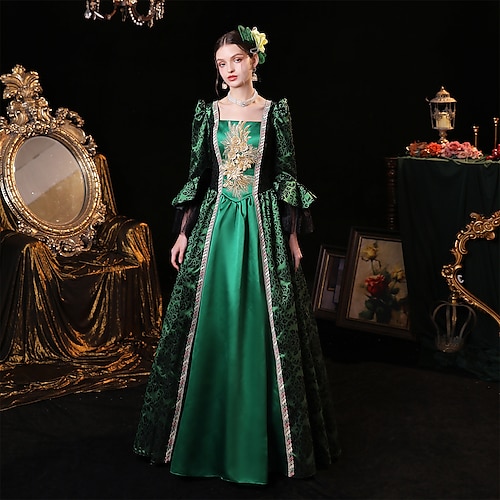 

Prinzessin Shakespeare Gothic Viktorianisch Vintage inspiriert Mittelalterlich Kleid Partykostüm Ballkleid Damen Kostüm Jahrgang Cosplay Party Abendgesellschaft Maskerade 3/4-Ärmel Ballkleid Kleid