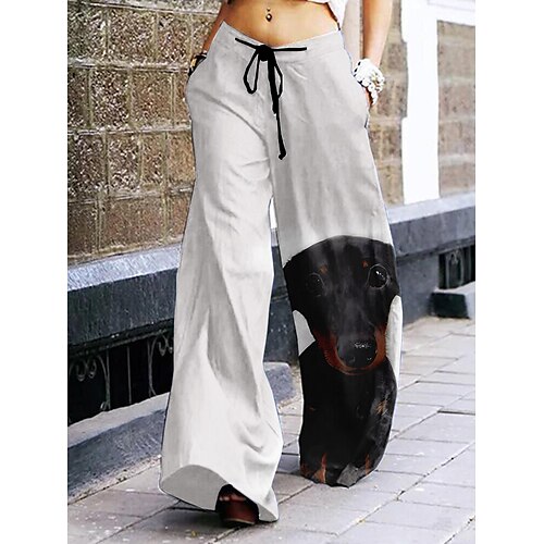 

Animal Y2K Cachorro Calças retas Calças largas Regresso à Escola Imprimir Estilo de rua Calças Para Mulheres Adulto Impressão 3D 100% Poliéster Diário