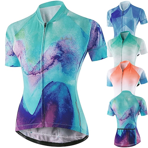 

21Grams Mulheres Camisa para Ciclismo Manga Curta Moto Camisa / Roupas Para Esporte Blusas com 3 bolsos traseiros Ciclismo de Montanha Ciclismo de Estrada Respirável Secagem Rápida Pavio Humido Tiras