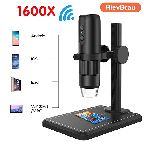 

Rievbcau microscopio digital más nuevo 1600x usb profesional con 8 led endoscopio cámara lupa para teléfono pc moneda herramienta de soldadura