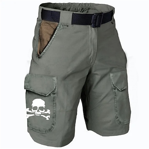 

Homens Bermuda Cargo Calção Shorts de Trilha Bolso multi Caveiras Estampas Abstratas Vestível Curto Ao ar livre Diário Designer Casual Cinzento Verde